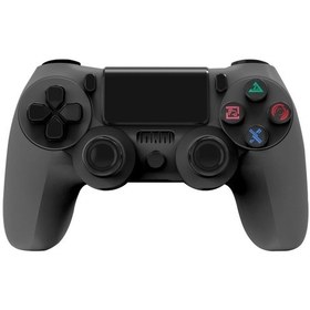 Resim Işık Şeridi Çift Titreşim Oyun Kolu İle Ps4 Kablosuz Bluetooth Oyun Denetleyicisi İçin Siyah 