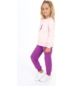 Resim Toontoy Kids Toontoy Kız Çocuk Baskılı Eşofman Takım Pudra 