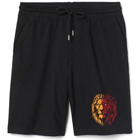 Resim Sarı Kırmızı Aslan Erkek Siyah Şort Siyah 