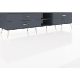 Resim Hyperion Tv Ünitesi Tek Raflı 4 Çekmeceli 220x44x51 Antrasit-antrasit Antrasıt/antrasıt - Antrasıt 