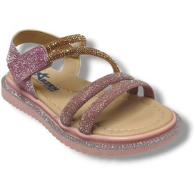 Resim Cakgo Arzen Bebe 241-25 Anatomik Simli Taşlı Cırtlı Kız Çocuk Sandalet 26-30 