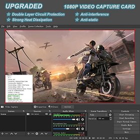 Resim 1080P Video Yakalama Kartı HDMI - USB Yakalama Video ve Ses Kaydı OBS Connect DSLR Kamera Oyun, Canlı, Akış, Video Konferans için (8 inç Kablo) 