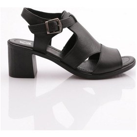 Resim Dgn 2202 Kadin Deri Topuklu Sandalet 2202-2183-R1534 Siyah 