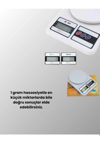 Resim Mey İthalat Hassas Tartım İçin Dijital Mutfak Terazisi 10kg / 1g Beyaz 