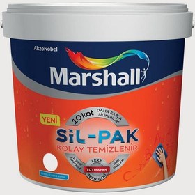 Resim Marshall ON.00.87 7,5 Litre Sil-Pak Kolay Temizlenir Silinebilir Su Bazlı İç Cephe Boyası (MARSHALL.5253984) 