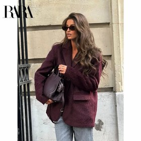 Resim Oversize Yünlü Blazer - Bordo / M 
