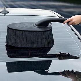 Resim Araba dış temizleme fırçası, araba dış toz fırçası - Araba Tozu Kaldırma için Yumuşak Temizleme Fırçası - Minivan, sedan, taksi için 360 derece dönebilir detaylandırılabilir MOP otomobil bakım aracı 