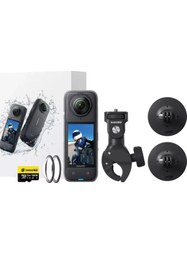 Resim Insta360 X4 360 Derece 8K Aksiyon Kamerası Motosiklet Kiti + 128 GB SD Kart 