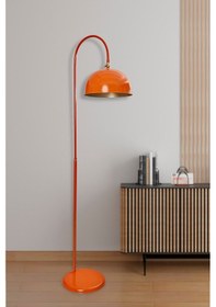 Resim Luzarana Sonart Lambader Turuncu Metal Tasarım Lüx Yerden Aydınlatma Sarı 