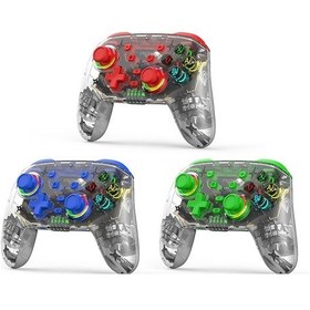 Resim Ps3 / Ps4 İçin Rgb Işıklı Çift Titreşimli Kablosuz Oyun Kumandası Mavi 