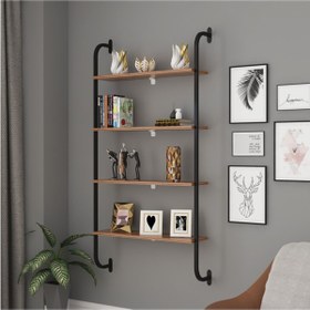 Resim Sensa Metal Kitaplık 4 Raflı Duvar Kitaplığı 