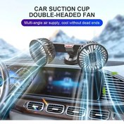 Resim Usb 5 V Otomatik Havalandırma Fanı Çift Kafa Araba Vantuz Fanı 1 Adet 