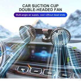 Resim Usb 5 V Otomatik Havalandırma Fanı Çift Kafa Araba Vantuz Fanı 1 Adet 