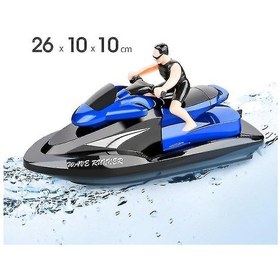 Resim Hızlı Uzaktan Kumandalı Jet Ski Motorlu Tekne, Havuzlar Ve Göller İçin Su Geçirmez Oyuncak, 2.4ghz, Zszjb53 