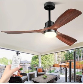 Resim 132 Cm Tavan Vantilatörü Ve Led Aydınlatma,sessiz Dc Motor, Uzaktan Kumanda 