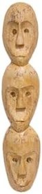 Resim AHŞAP DEKORATİF 3 KAFALI MASK 60 CM DUVAR SÜSÜ 3LÜ MASK 