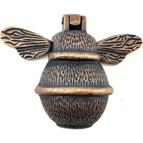 Resim Antika Tarz Dekoratif Pirinç Arı Kapı Tokmağı, Taktak - Küçük, 123X150MM, Antik 