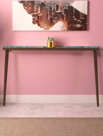 Resim bluecape Valensiya 122x12cm Doğal Ağaç Tek Sıra Traverten Taşlı Dresuar 