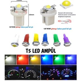 Resim 10 Adet Gösterge Ambians Led Ampül T5 5050 Mini Dipsiz-T5,8D 