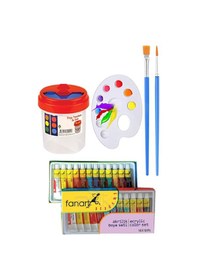 Resim Kare Yuvarlak Ve Altıgen Tuval 30 Cm Fanart 12 Renk 12 Ml Tüp Akrilik Boya Şövale 1 Paket Arkadan Zımbalı 30x30 Cm Tuval 