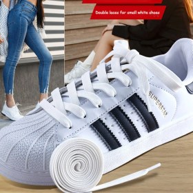 Resim Palwin Exclusive 120 cm Ayakkabı Bağcığı, Yassı Çift Katmanlı Örgülü Nike Adidas Vans Için Bağcık 