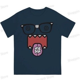 Resim Snapbuy Domo Kun Erkek Ve Kadın Pamuklu Tişört - Kısa Kollu O Yaka Spor Giysisilacivert Lacivert 