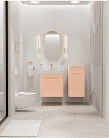 Resim Creavit Colorit Çekmeceli Lavabo Dolabı 60 Cm Şeftali Tüyü Pembe 