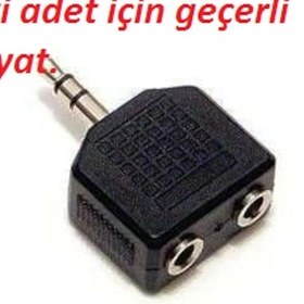 Resim 2Li Stereo Çoklayıcı Aux Çoklayıcı Erkek Stereo 2 Dişi Stere 