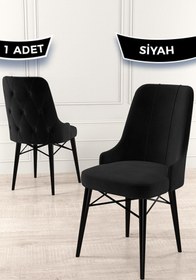 Resim Canisa Concept Araz Serisi, 1.sınıf Babyface Ithal Kumaş Sandalye , Siyah Sandalye, Siyah Gürgen Ayak 