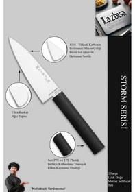 Resim Storm Serisi Mutfak Bıçak Seti Et Sebze Şef Bıçağı 2 Li Mft-254 Siyah 