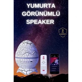Resim Yumurta Şeklinde Su Dalgalı Bluetooth Speaker Lamba Renkli Şarjlı 