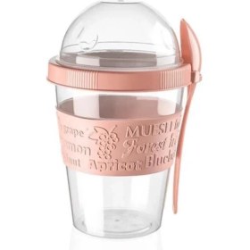 Resim Çok Renkli Pembe Meyve ve Yoğurt Kabı, Pratik ve Şık Tasarım 