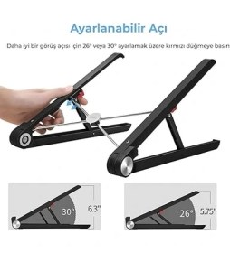 Resim Leaf Shop Saıjı X1 Laptop Sehpası, Katlanabilir, Tablet Sehpası, Alüminyum Alaşım, Online Sınıf Çalışması, Duruşu Iyileştirme, Isı Dağılımı Macbook, iPad ve 10-15,6 Inç Olan Tüm Cihazlar ile Uyumlu. Beyaz 