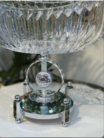 Resim Elta Collection Ultra Lüks Premium Kristal Gümüş Gondol Kase Dekoratif Masa Ve Salon Aksesuarı Gümüş 