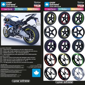 Resim 2 Adet Sport Motosiklet Çamurluk Reflektif Sarı Kask Sticker 