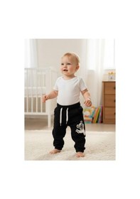 Resim Zekids Bebek Ayıcık Desenli Eşofman Alt-16391 Siyah 