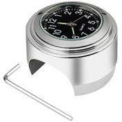 Resim 22-25mm Motosiklet Saati Termometre Sıcaklık Göstergesi Su Geçirmez Motosiklet Clock Black Diğer 