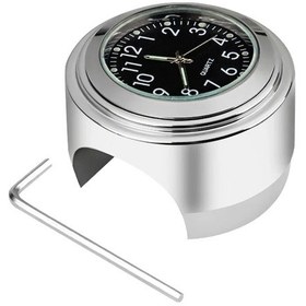 Resim 22-25mm Motosiklet Saati Termometre Sıcaklık Göstergesi Su Geçirmez Motosiklet Clock Black Diğer 