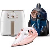 Resim Philips Airfryer Xxl Hd9870/20 Fritöz + Powerpro Max Fc9750/07 + Gc4905/40 Buharlı Ütü 