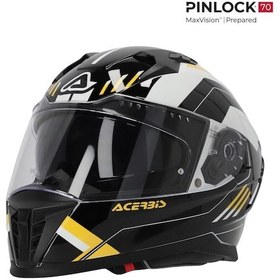 Resim Acerbis X-Way Graphic Kask Sarı - Siyah 