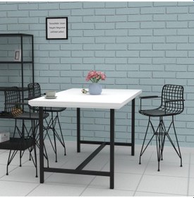 Resim Knsz ufak boy tel bar sandalyesi 4 lü uslu syhsyh kolçaklı 55 cm 