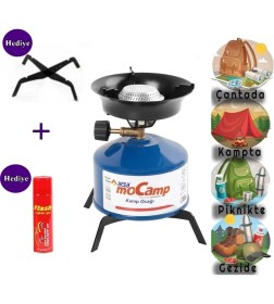 Resim Gaman Taşınabilir Ocak Mocamp Pratik Kamp Ocağı Piknik Tüpü Metal Sibop Devrilmez Tasarım 