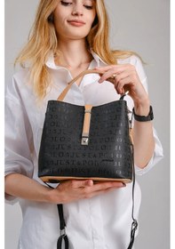 Resim Just Polo Kadın Orta Boy 3 Bölmeli Ayarlanabilir Askılı Şık El & Omuz Çantası Shoulder Bag Ebat : 22 X 20 Cm Siyah - Taba 