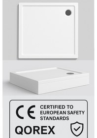 Resim - Kare Duş Teknesi Akrilik Panelli Ce Uyumlu - Sertifikalı Ürün Yükseklik: 16.5 Cm 