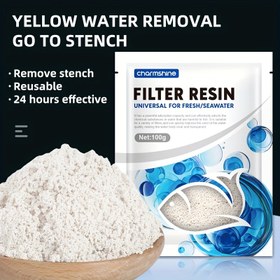 Resim CHARM SHINE Premium Akvaryum Filtre Reçine - Taze/Deniz Suyu için Evrensel, 24 Saat Etkili Sarı Su ve Koku Giderme, Balık Tankı Suyu Temizler ve Arındırır, Balık Ölümlerini Azaltır 