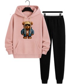 Resim classy moda Unisex 2’li Eşofman Takımı | Teddy Bear Baskılı Kapüşonlu ve Alt Üst Rahat Günlük Modern Stil 
