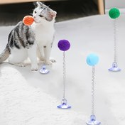 Resim Toplu Bahar Kedi Oyuncağı, Evcil Hayvanlar için İnteraktif Oyuncak, Kendi Kendine Eğlenceli Kedi Oyuncağı, Vantuzlu Bahar Topu 