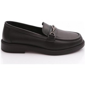 Resim Dgn 258 Kadin Loafer Ayakkabi Siyah Napa 