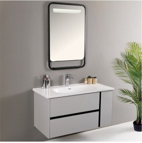 Resim Kobos Linear 100 Cm Banyo Dolabı Seti Light Grey Gri 