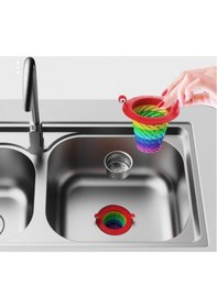 Resim Renkli 6 Kademeli Lavabo Süzgeci Ev Gereç 